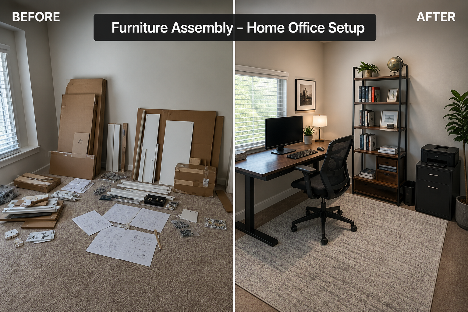 Home Office Setup - Before and After