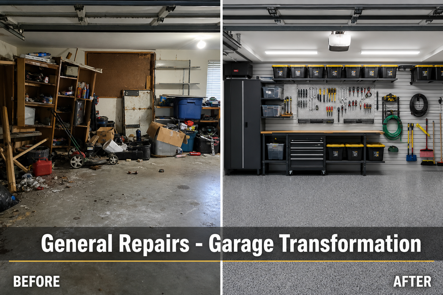Garage Organization - Before and After
