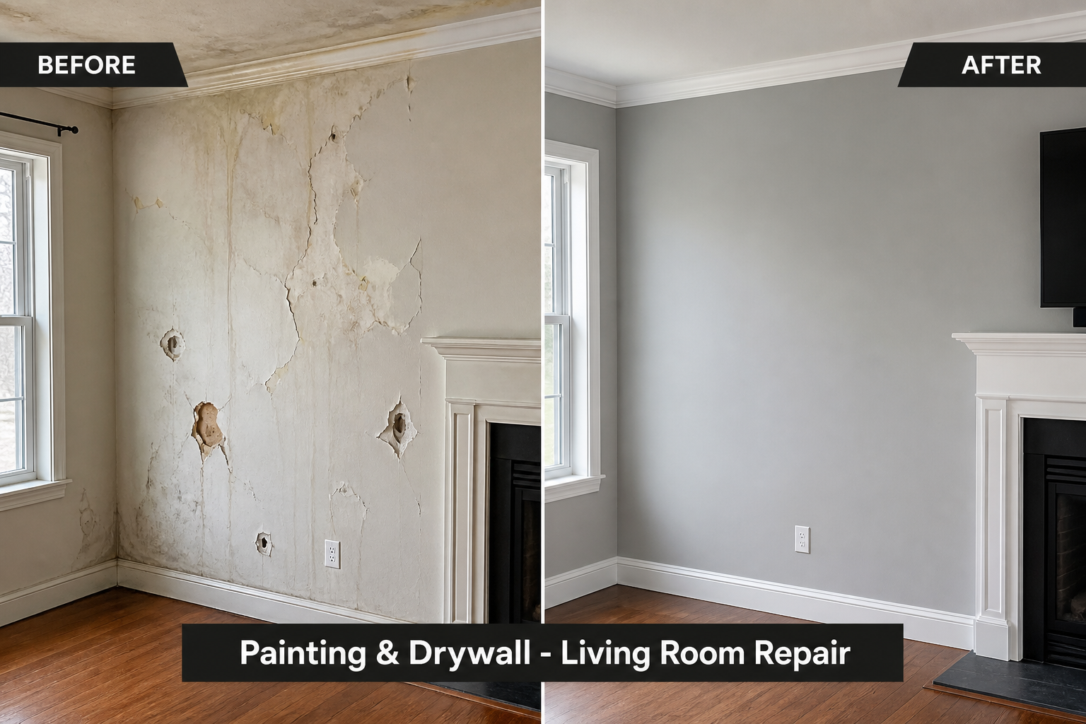 Living Room Painting - Before and After